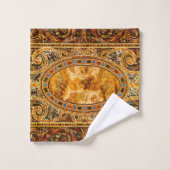 アンティーク飾イタリアン形石模様 バスタオルセット (ウォッシュタオル)