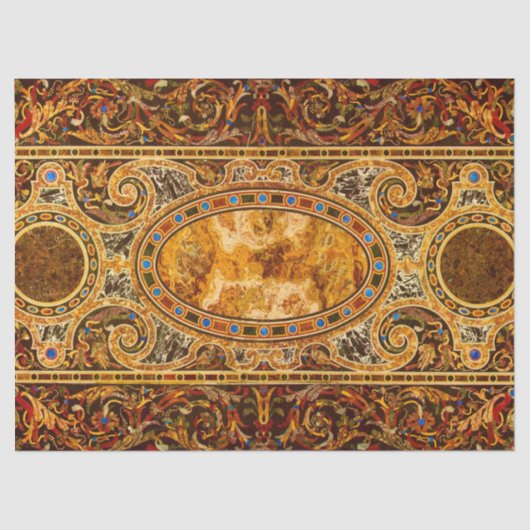 アンティーク飾イタリアン形石模様 薄葉紙 (正面)