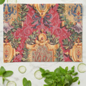 アンティーク飾フランスの花模様 キッチンタオル (折り畳み)