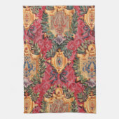 アンティーク飾フランスの花模様 キッチンタオル (縦)