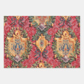 アンティーク飾フランスの花模様 ラッピングペーパーシート (正面3)