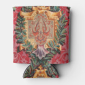 アンティーク飾フランスの花模様 缶クーラー (正面)