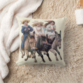 アンティーク馬ポニーチャイルドアート クッション (ブランケット)