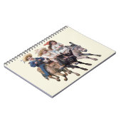 アンティーク馬ポニーチャイルドアート ノートブック (左側)