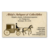 アンティーク馬駆動台車 |ヴィンテージスタイル マグネット名刺 (正面)