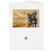 アンティーク騎士ヘルメットと赤い青い羽毛 (裏面)