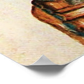 アンティーク騎士ヘルメットと赤い青い羽毛 ポスター (角)