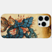 アンティーク騎士ヘルメットと赤い青い羽毛 Case-Mate iPhoneケース (裏面 (横))