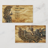 アンティーク騎士ヘルメット及び鷲の翼 名刺 (正面/裏面)