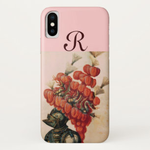 アンティーク騎士ヘルメット,ドラゴンと赤い羽 iPhone X ケース