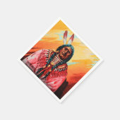 アンティーク魔法ランタングラススライドクロウズブレスト スタンダードカクテルナプキン (角)