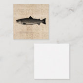 アンティーク魚釣りアートトラウトフィッシュイラストレーションスクリプト ノートカード (正面/裏面)