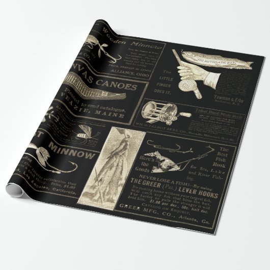アンティーク魚釣りフィッシャーマンadsサーカ1909ルースWr ラッピングペーパー (アンロールド)