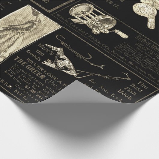 アンティーク魚釣りフィッシャーマンadsサーカ1909ルースWr ラッピングペーパー (角)