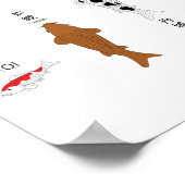 アンティーク鯉ポスター、手絵を描 ポスター (角)