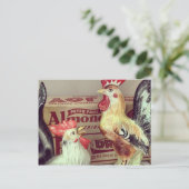 アンティーク鶏 ポストカード (スタンド正面)