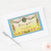 アンティーク黄フランスの色香水ラベル 長方形シール (封筒)