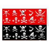 アンティーク黒赤海賊旗と宝石図 (正面横)