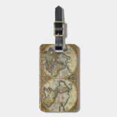 アンティーク1590ワールドマップ ラゲッジタグ (正面縦)