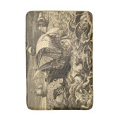 アンティーク1590船と海の怪物 バスマット (正面縦)