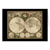 アンティーク1660世界地図Frederick de Wit (正面横)