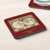 アンティーク1660世界地図Frederick de Wit コースター (左側)