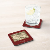 アンティーク1660世界地図Frederick de Wit コースター (右側)