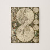 アンティーク1660世界地図Frederick de Wit ジグソーパズル (縦)