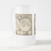 アンティーク1660世界地図Frederick de Wit フロストグラスビールジョッキ (正面左)