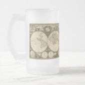 アンティーク1660世界地図Frederick de Wit フロストグラスビールジョッキ (左)