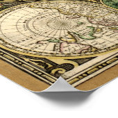 アンティーク1660世界地図Frederick de Wit ポスター (角)