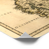 アンティーク1665年現在の北アイルランドの地図 ポスター (角)