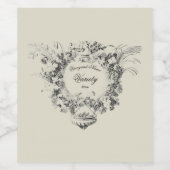 アンティーク1670グレープヴェインカルトゥーシュテンプレート ワインラベル (シングルラベル)