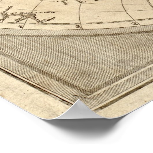 アンティーク1690世界地図バイギロウメデルイスル ポスター (角)