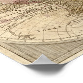 アンティーク1690世界地図バイギロウメデルイスル ポスター (角)