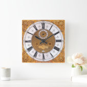 アンティーク1700トーマトンプイオンプリント スクエア壁時計 (ホーム)