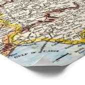 アンティーク1700年代のスペインとポルトガルの地図 ポスター (角)