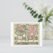 アンティーク1730チェコのプラハの地図 ポストカード (スタンド正面)