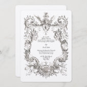 アンティーク1745バロック・ロココカルトゥーシュ招待状 招待状 (正面/裏面)