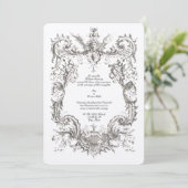 アンティーク1745バロック・ロココカルトゥーシュ招待状 招待状 (スタンド正面)