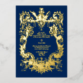 アンティーク1745バロック・ロココカルトゥーシュ 箔招待状 (正面)