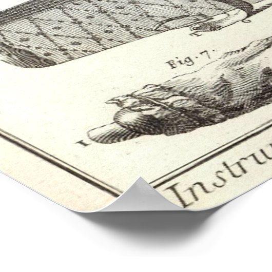 アンティーク1769バグパイプと風の楽器 ポスター (角)