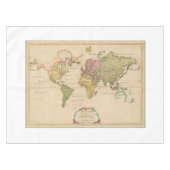 アンティーク1783動物学的な世界地図テーブルクロス テーブルクロス (正面(横))