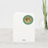 アンティーク1786東半球マップテーマパーティー サンキューカード (裏面)