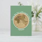 アンティーク1786東半球マップテーマパーティー サンキューカード (スタンド正面)