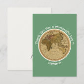 アンティーク1786東半球マップテーマパーティー サンキューカード (正面/裏面)