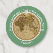 アンティーク1786東半球マップテーマパーティー フェイバータグ (裏面)