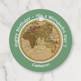 アンティーク1786東半球マップテーマパーティー フェイバータグ