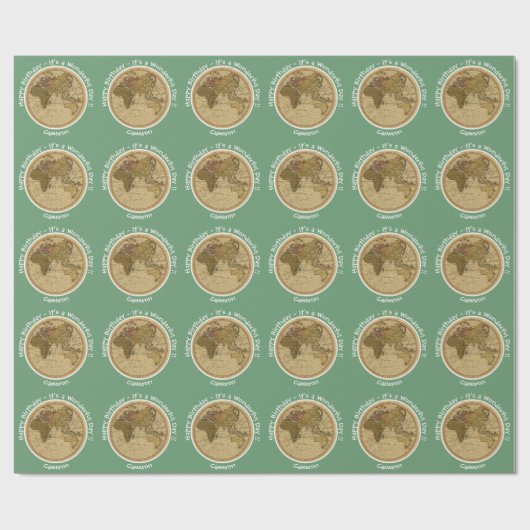 アンティーク1786東半球マップテーマパーティー ラッピングペーパー (フラット)