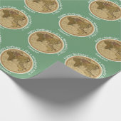 アンティーク1786東半球マップテーマパーティー ラッピングペーパー (角)